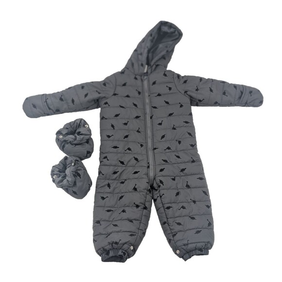 Black Dinosaur Snow Suit Booties First Impressions Toddler 24M 25-27 Lb 2T-3T - Picture 1 of 6